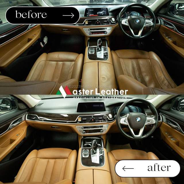 BMW door panel leather restoration