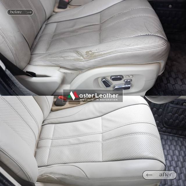 Cream leather seat repair