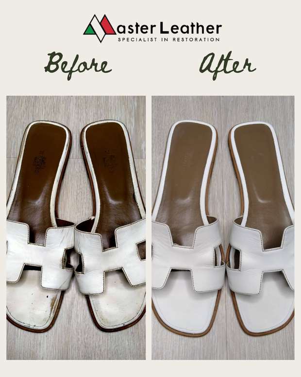 Herm&egrave;s Oran sandal leather restoration