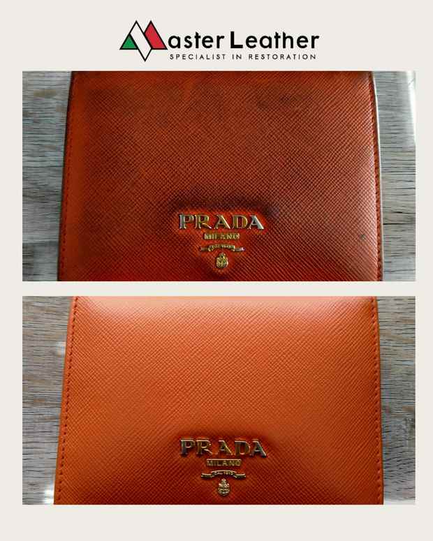 Prada saffiano leather wallet restoration